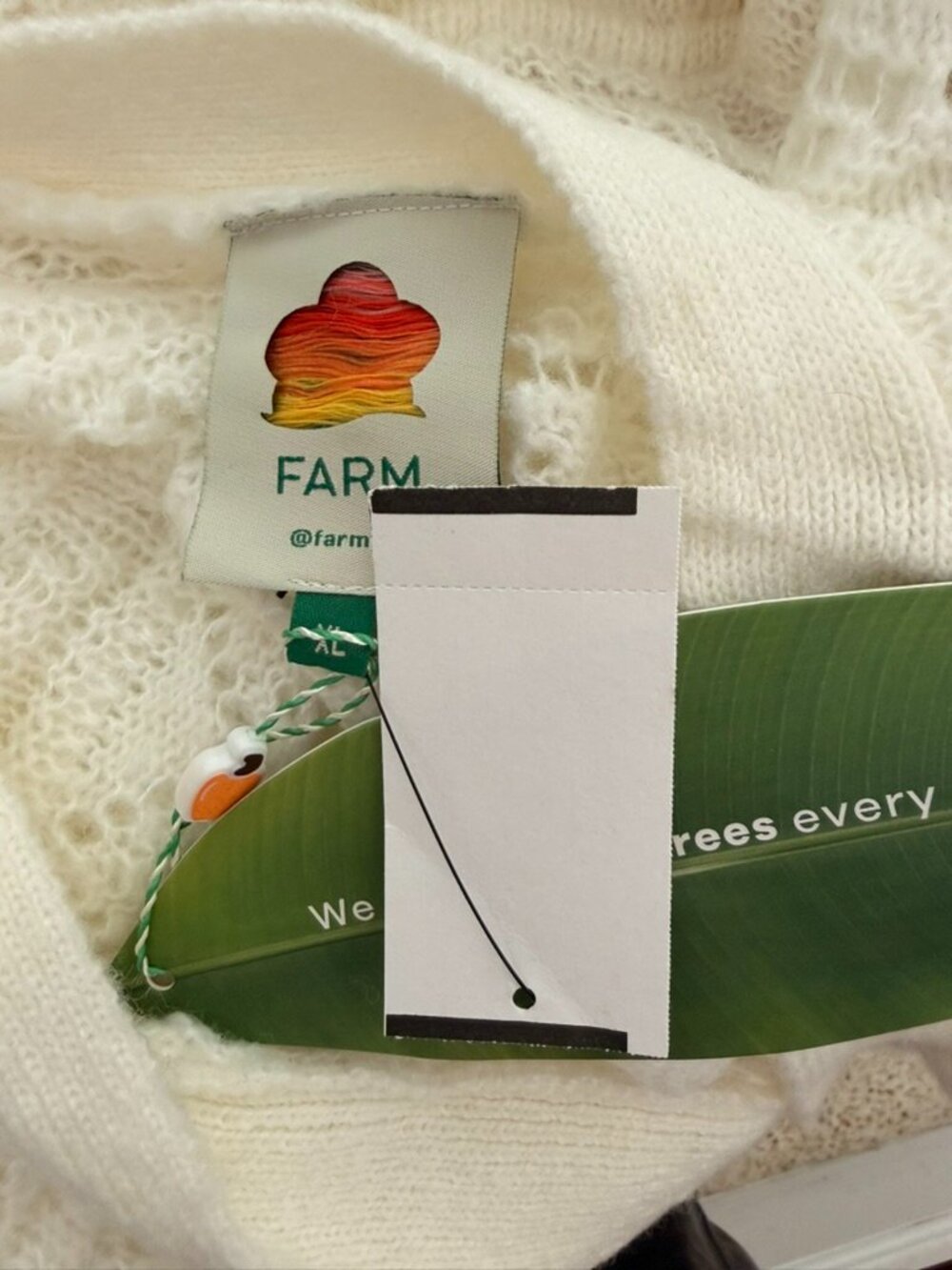 FARM Rio NWT white textured knit cardigan size XL - Picture 5 of 7